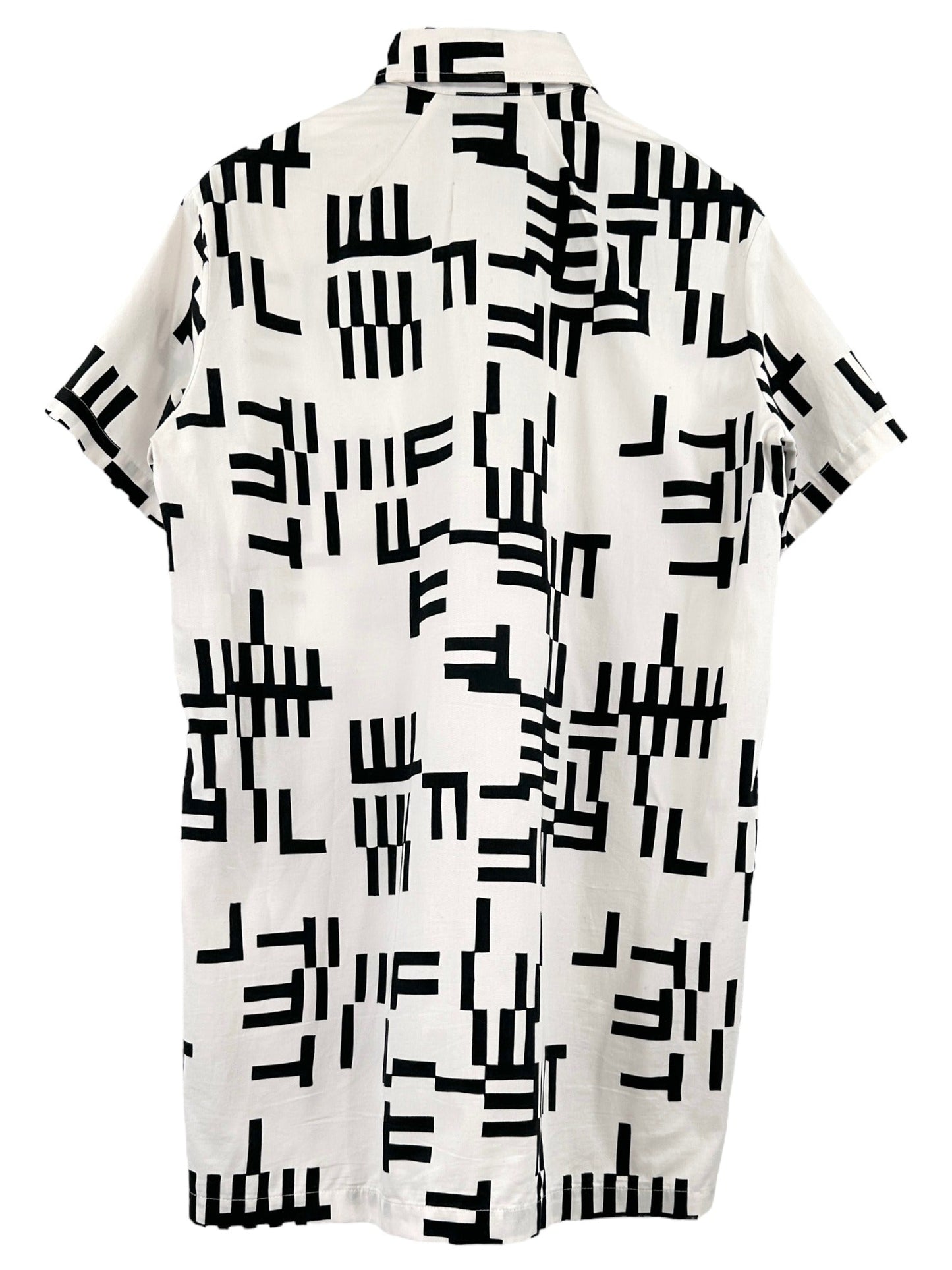 DUSEN DUSEN White & Black Printed Shirt Dress