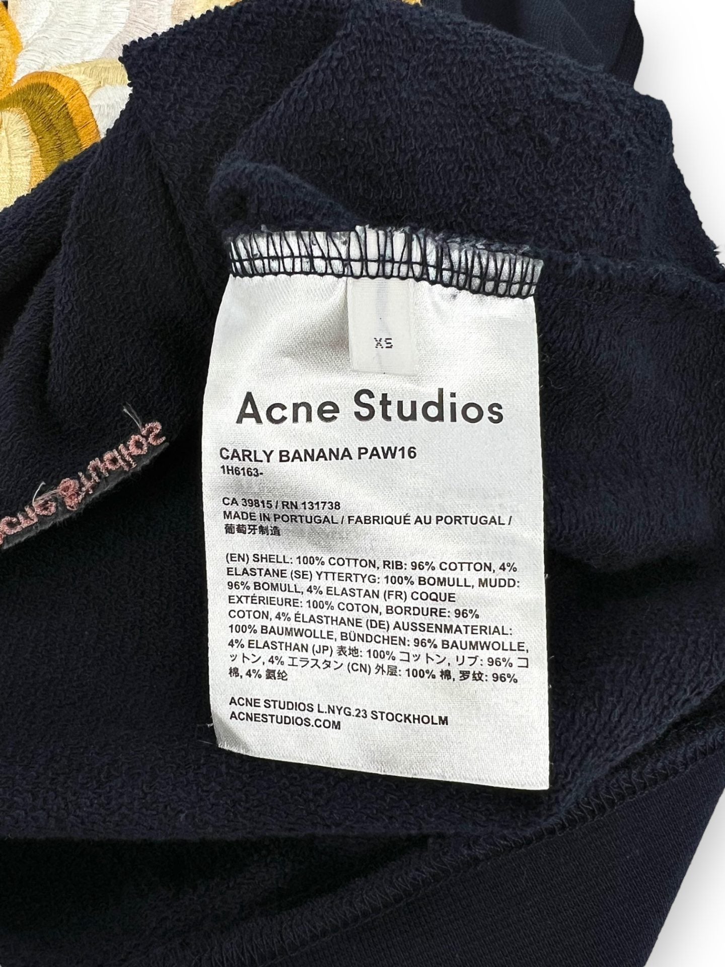 ACNE STUDIOS AW16 Navy "Carly Banana" Sweatshirt