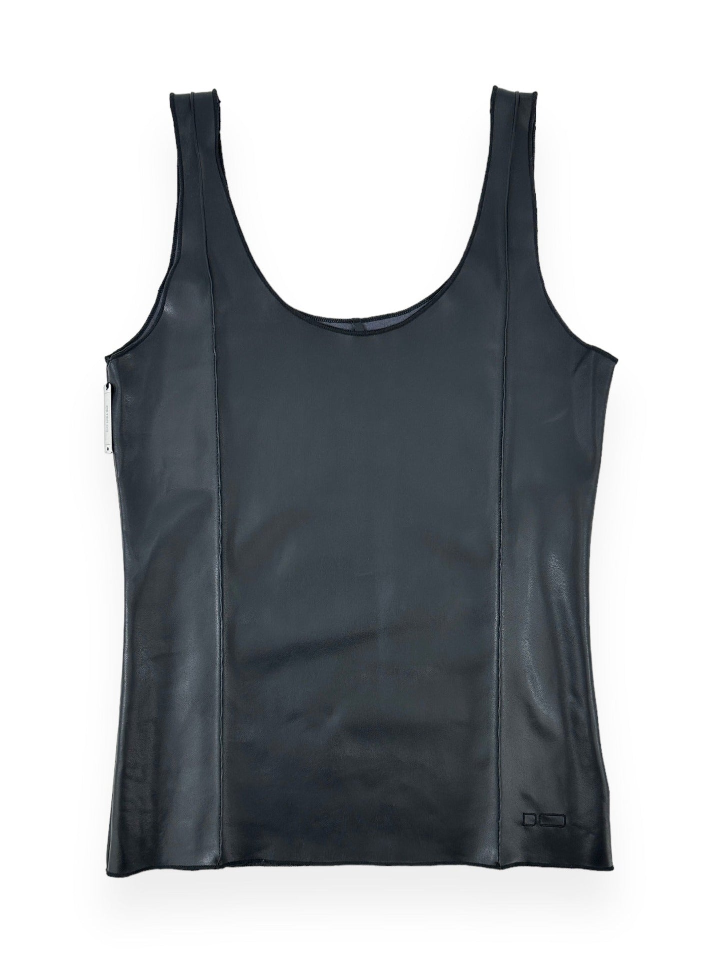 PETER DO FW20 Black Faux Leather Tank Top