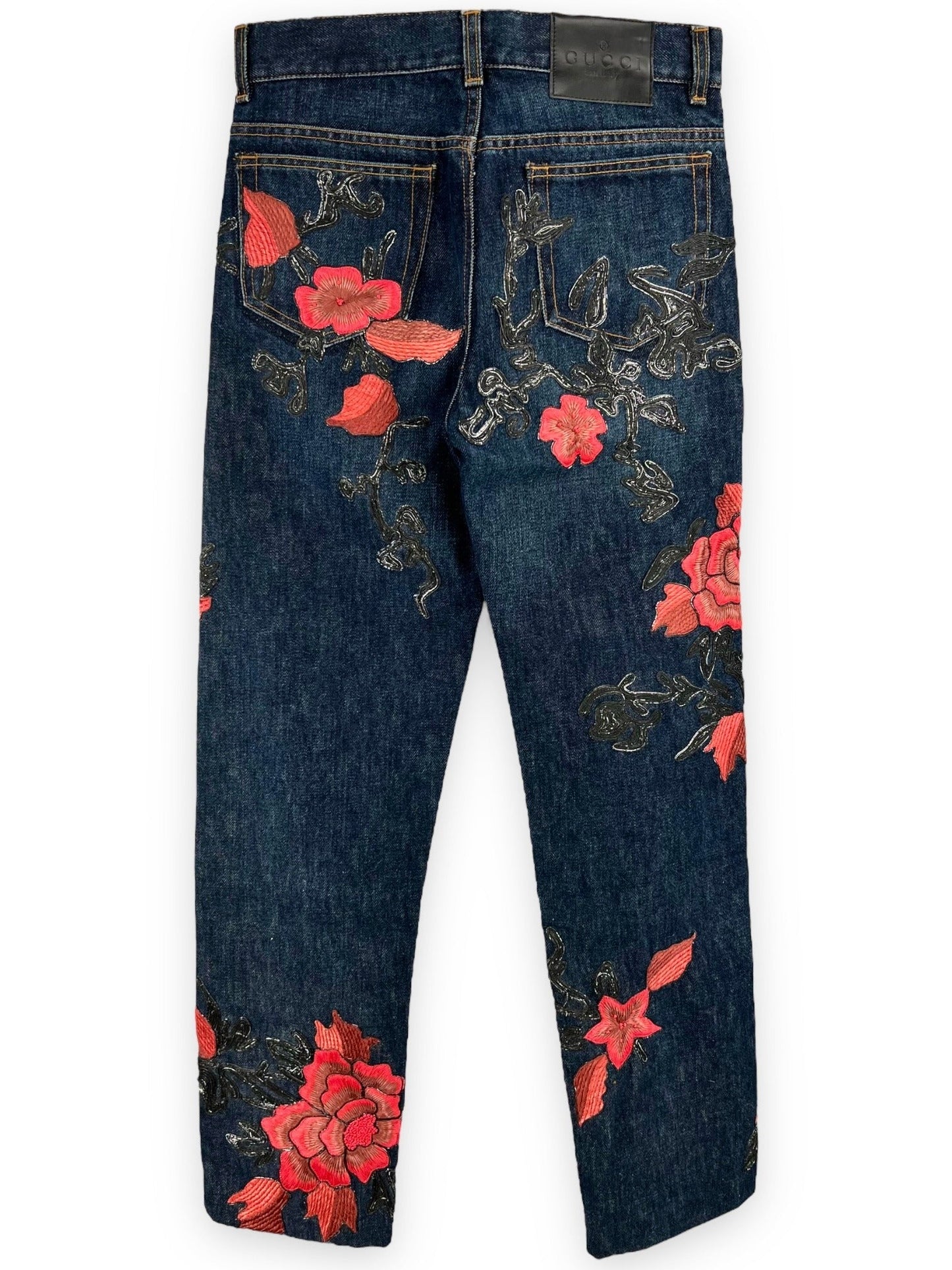 GUCCI Tom Ford Era Floral Embroidered Jeans