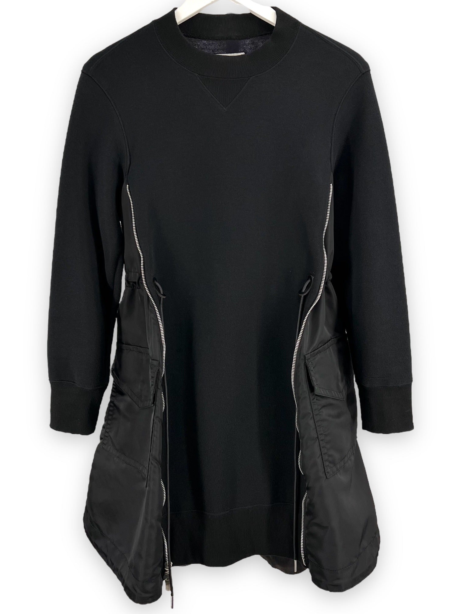 SACAI Black Sponge Sweat Mini Dress References SACAI Black Sponge Sweat Mini Dress References