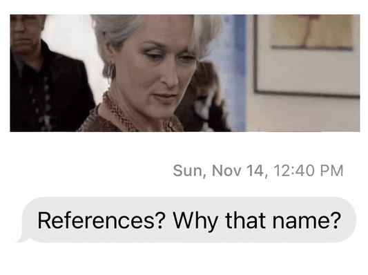 Why “References”