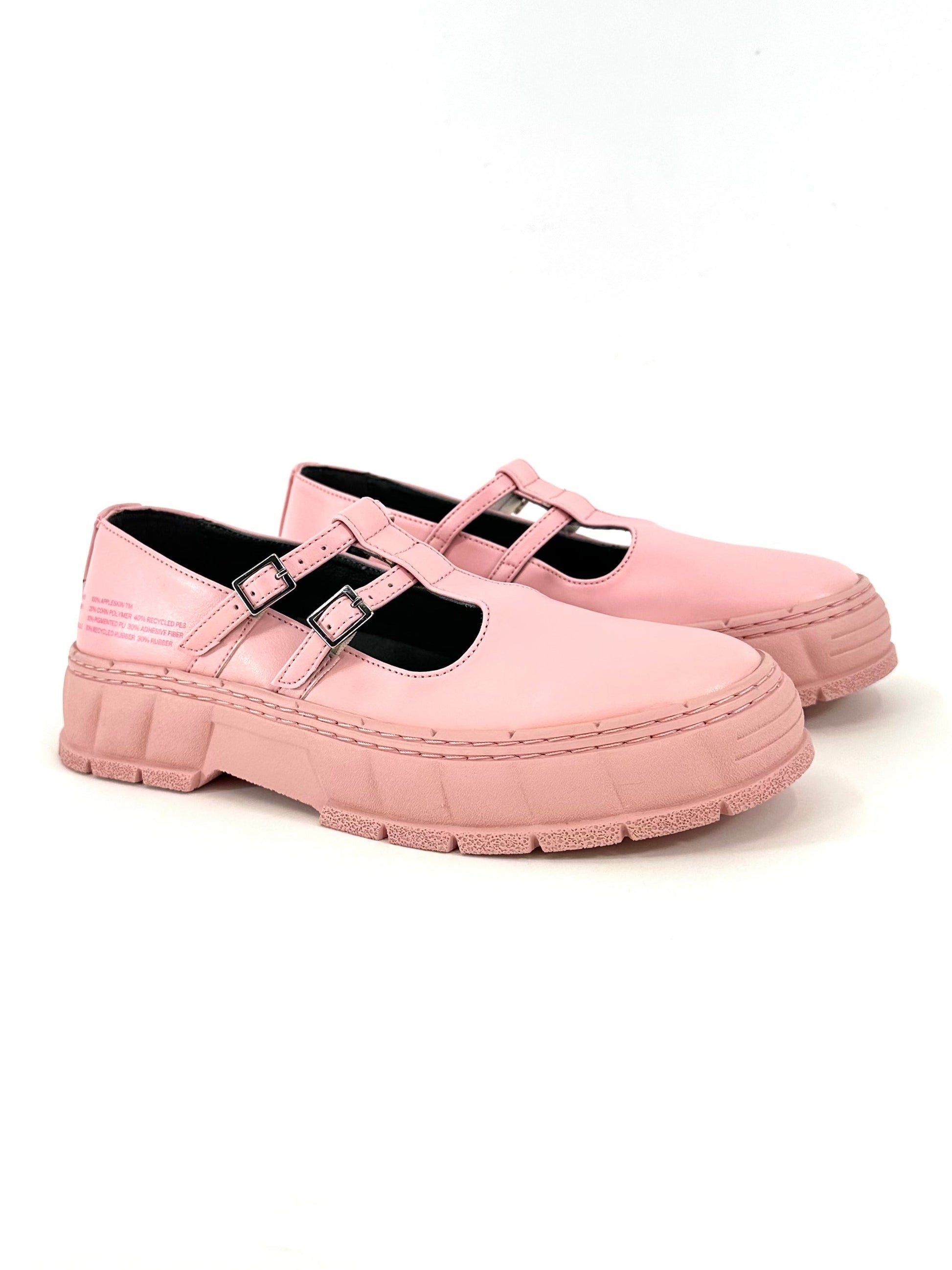 VIRÓN Pink Appleskin Platform Mary Janes