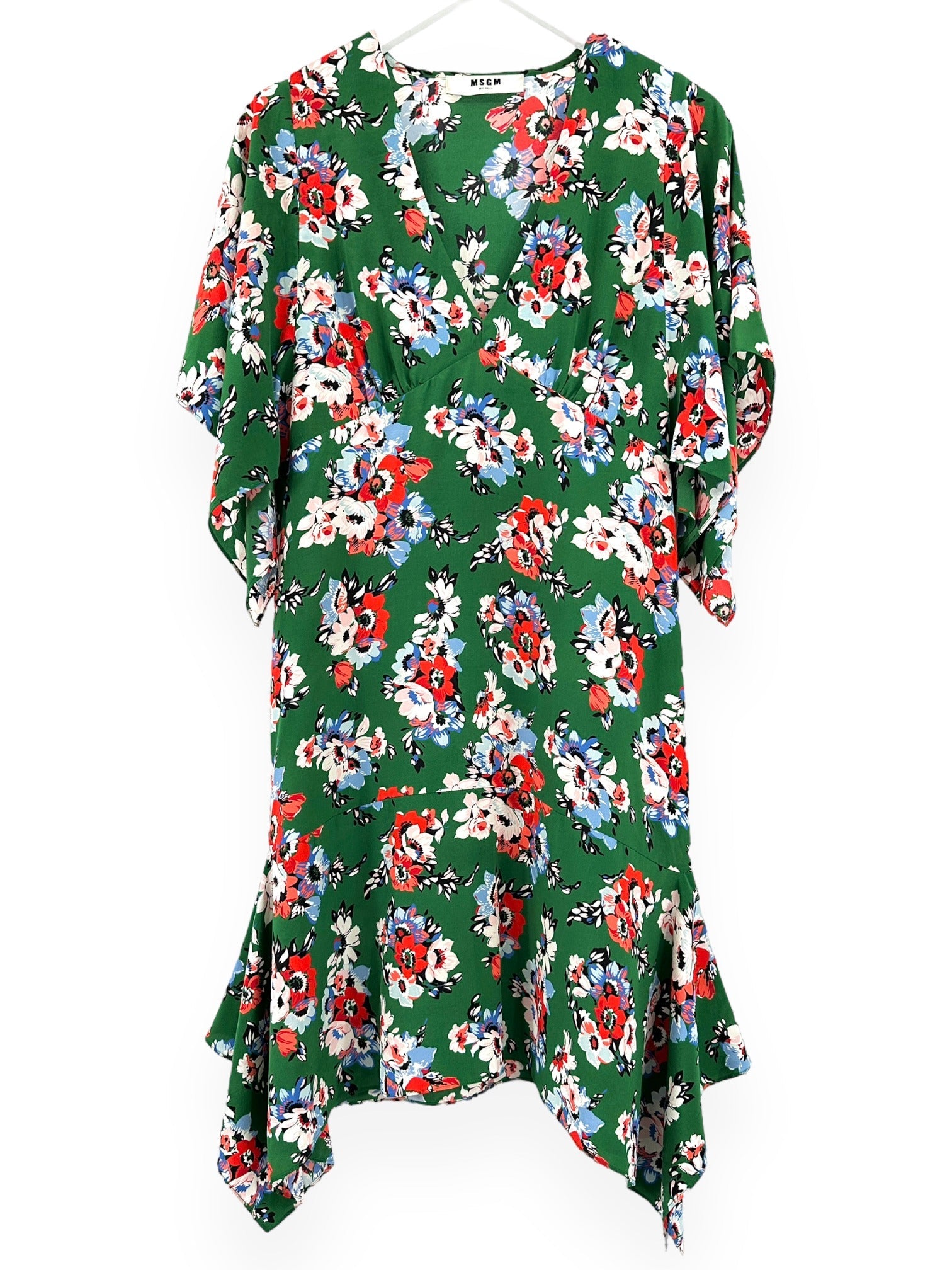 MSGM Green Floral Dress