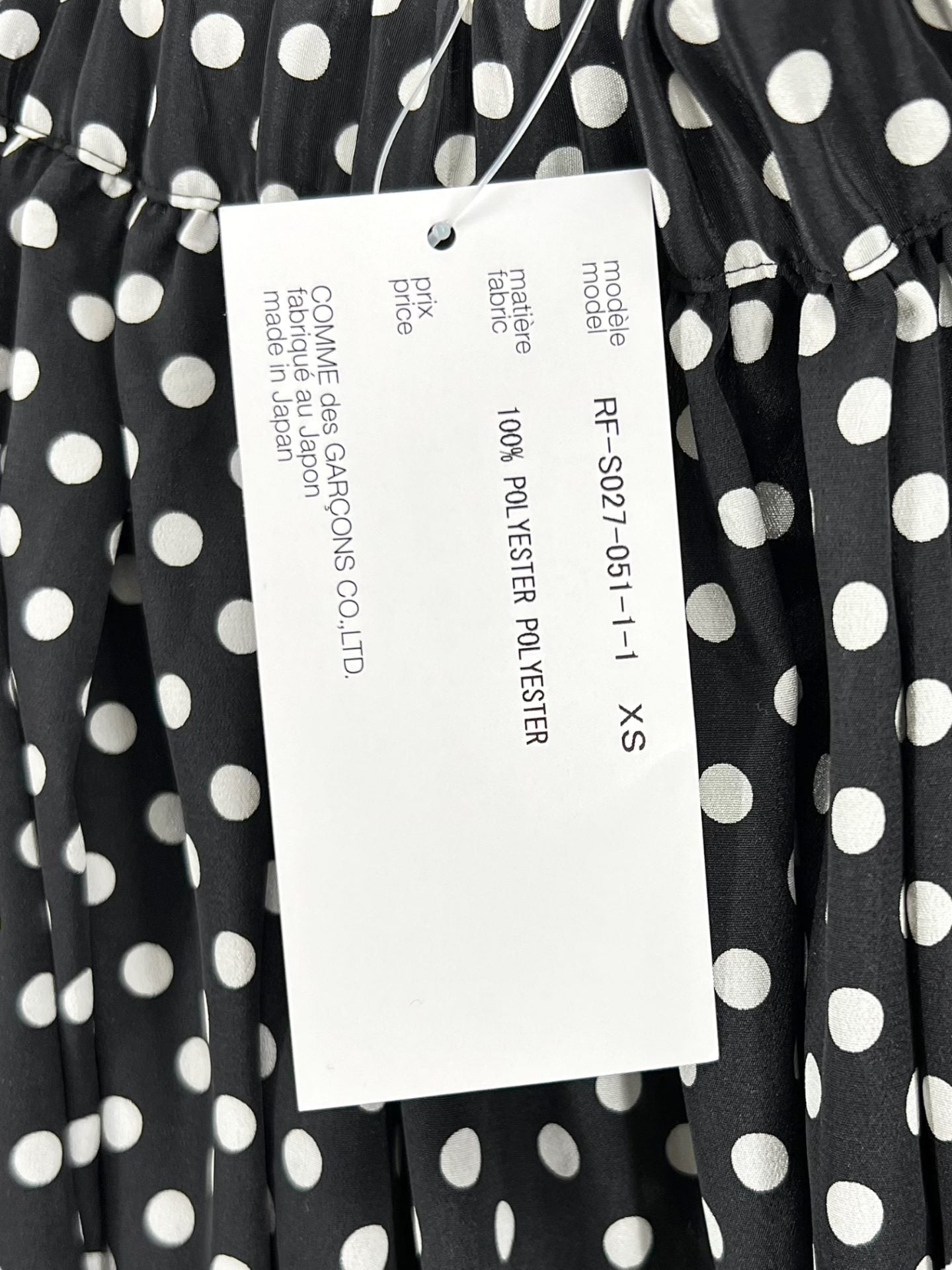 COMME DES GARÇONS Black Polka Dot Pleated Skirt