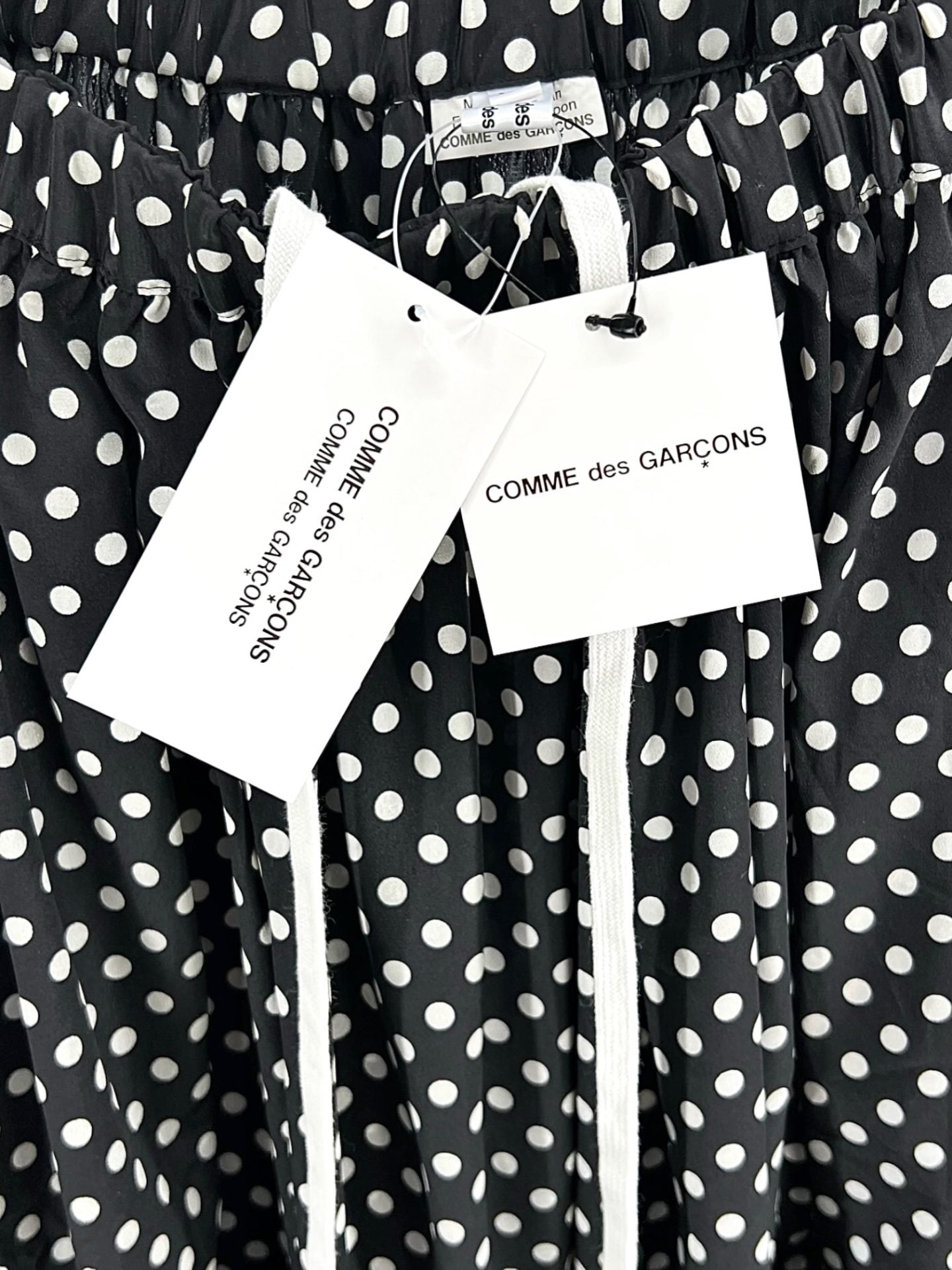 COMME DES GARÇONS Black Polka Dot Pleated Skirt