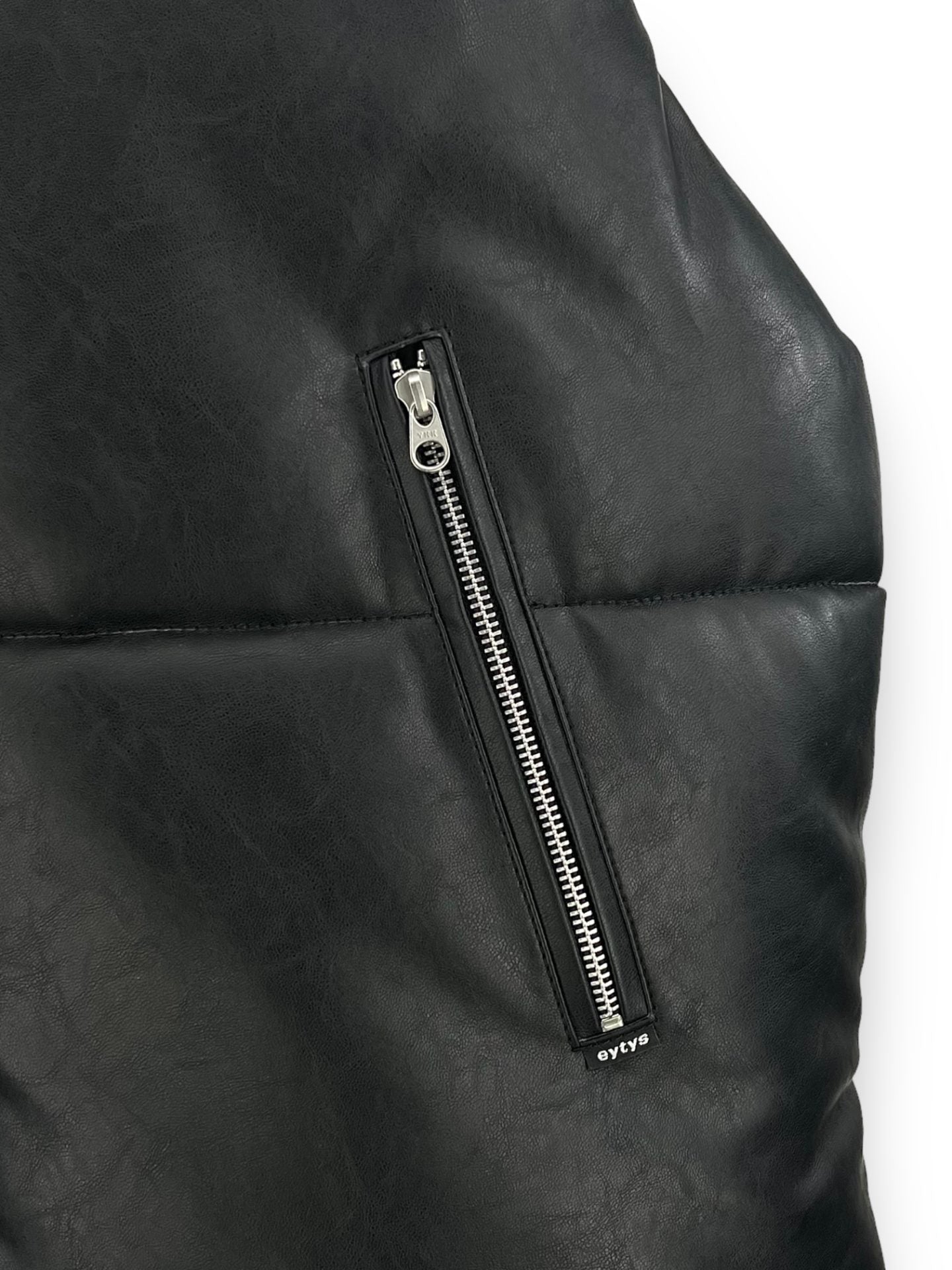 EYTYS "Octo" Black Vegan Leather Puffer Vest