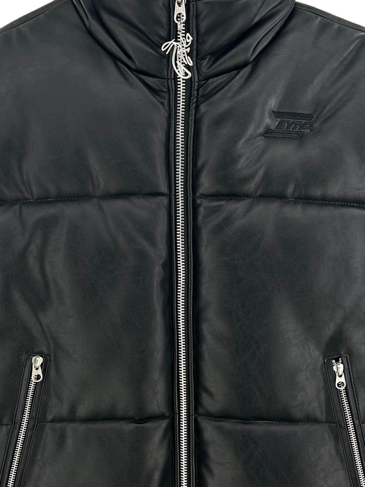 EYTYS "Octo" Black Vegan Leather Puffer Vest