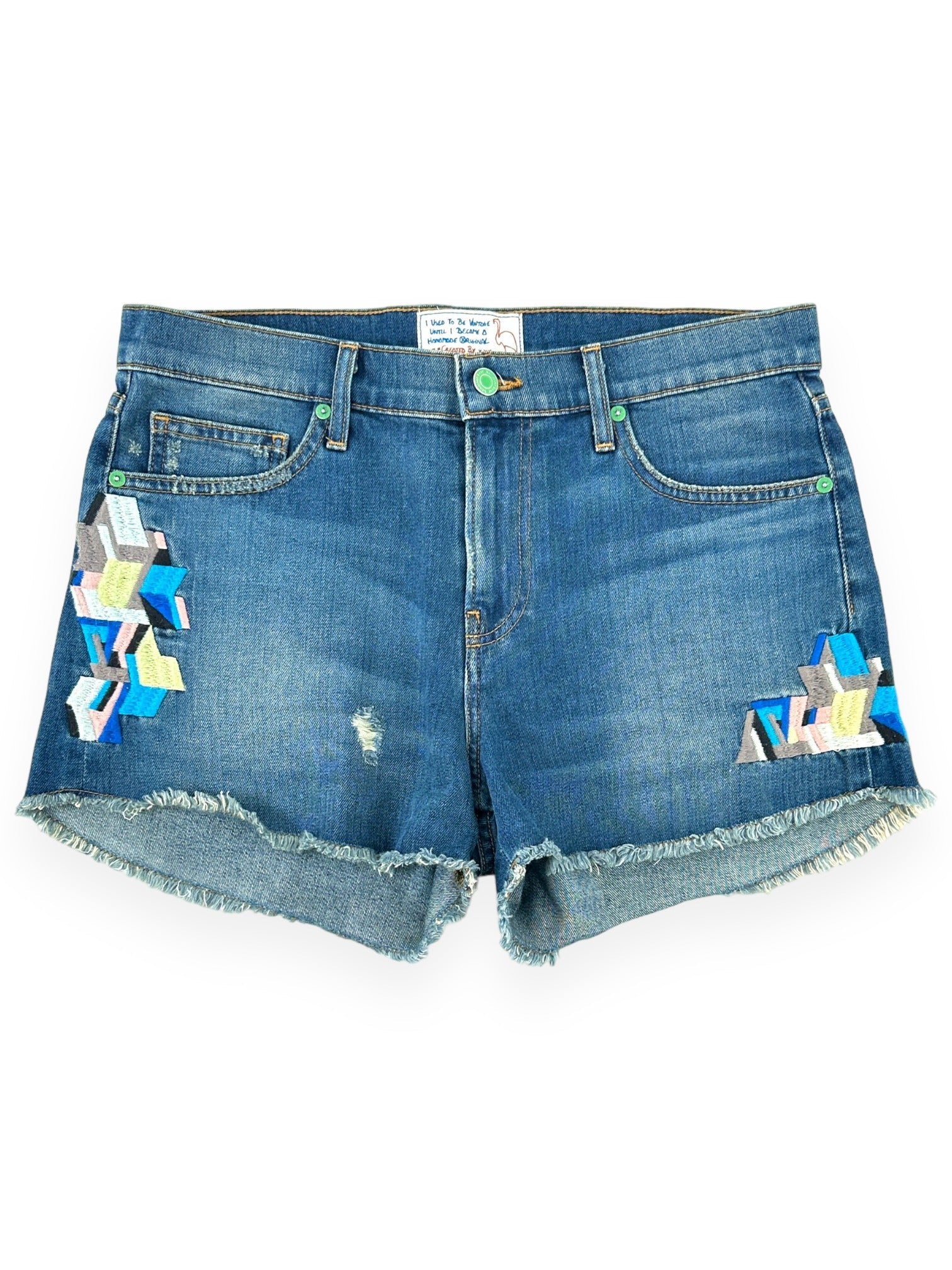 SANDRINE ROSE Upcycled Denim Shorts