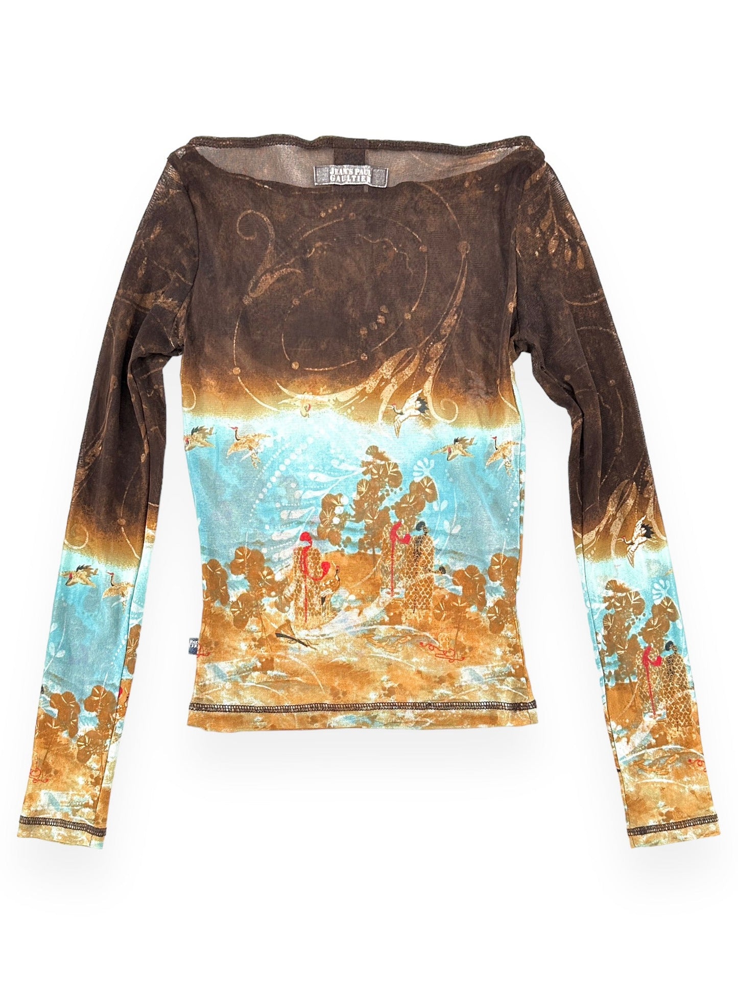 JEAN PAUL GAULTIER Printed Mesh Top
