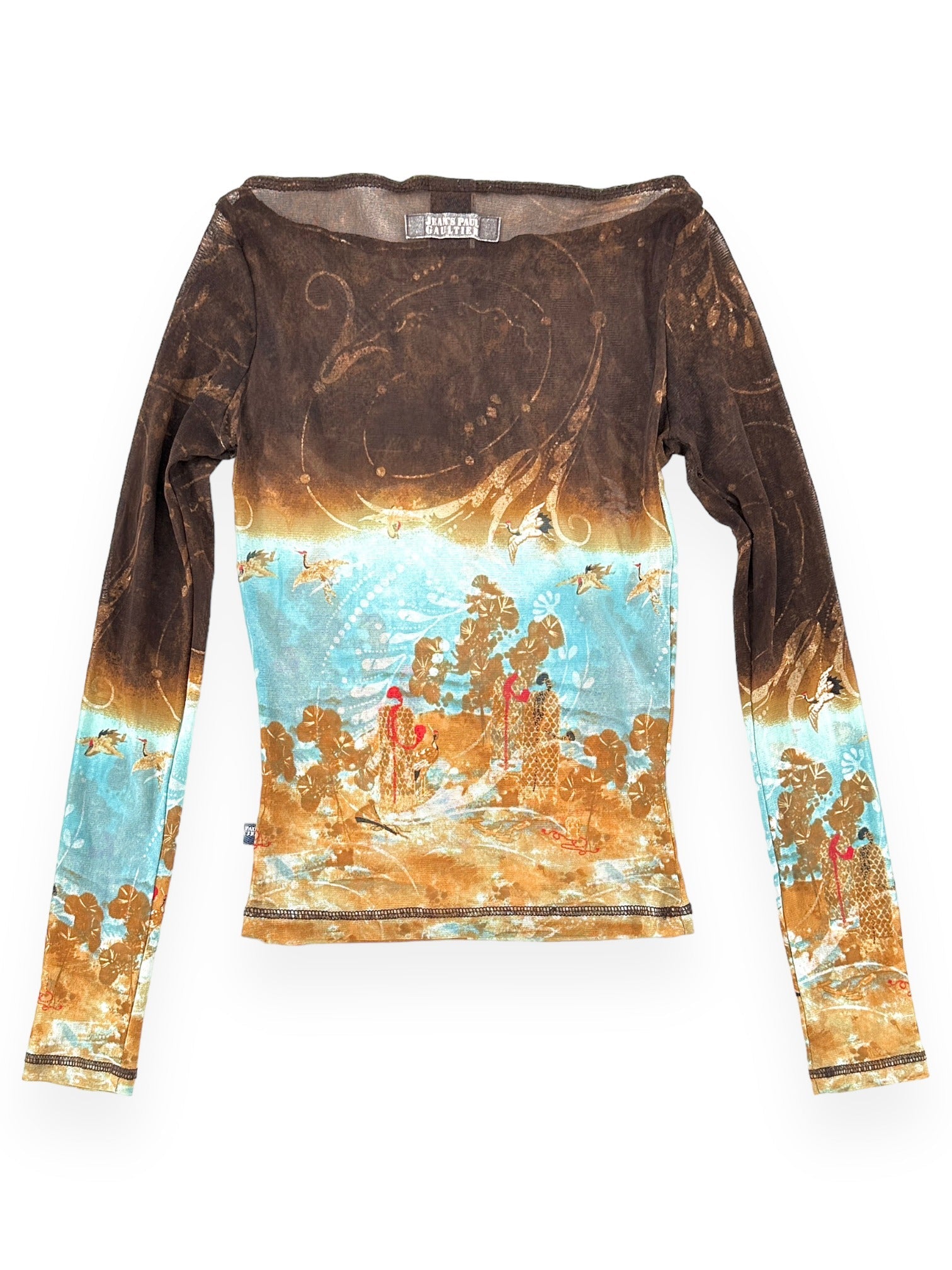 JEAN PAUL GAULTIER Printed Mesh Top