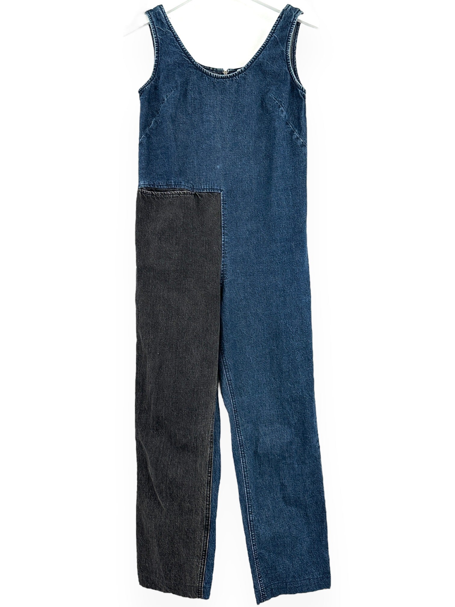 RACHEL COMEY Contrast Black & Blue Denim Overalls