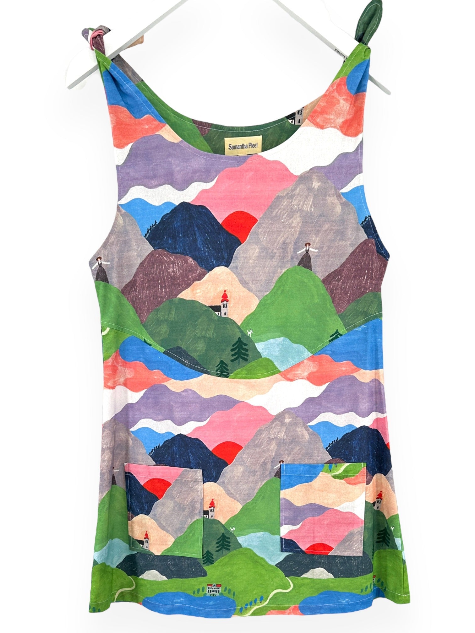 SAMANTHA PLEET Printed Tie-Strap Mini Dress