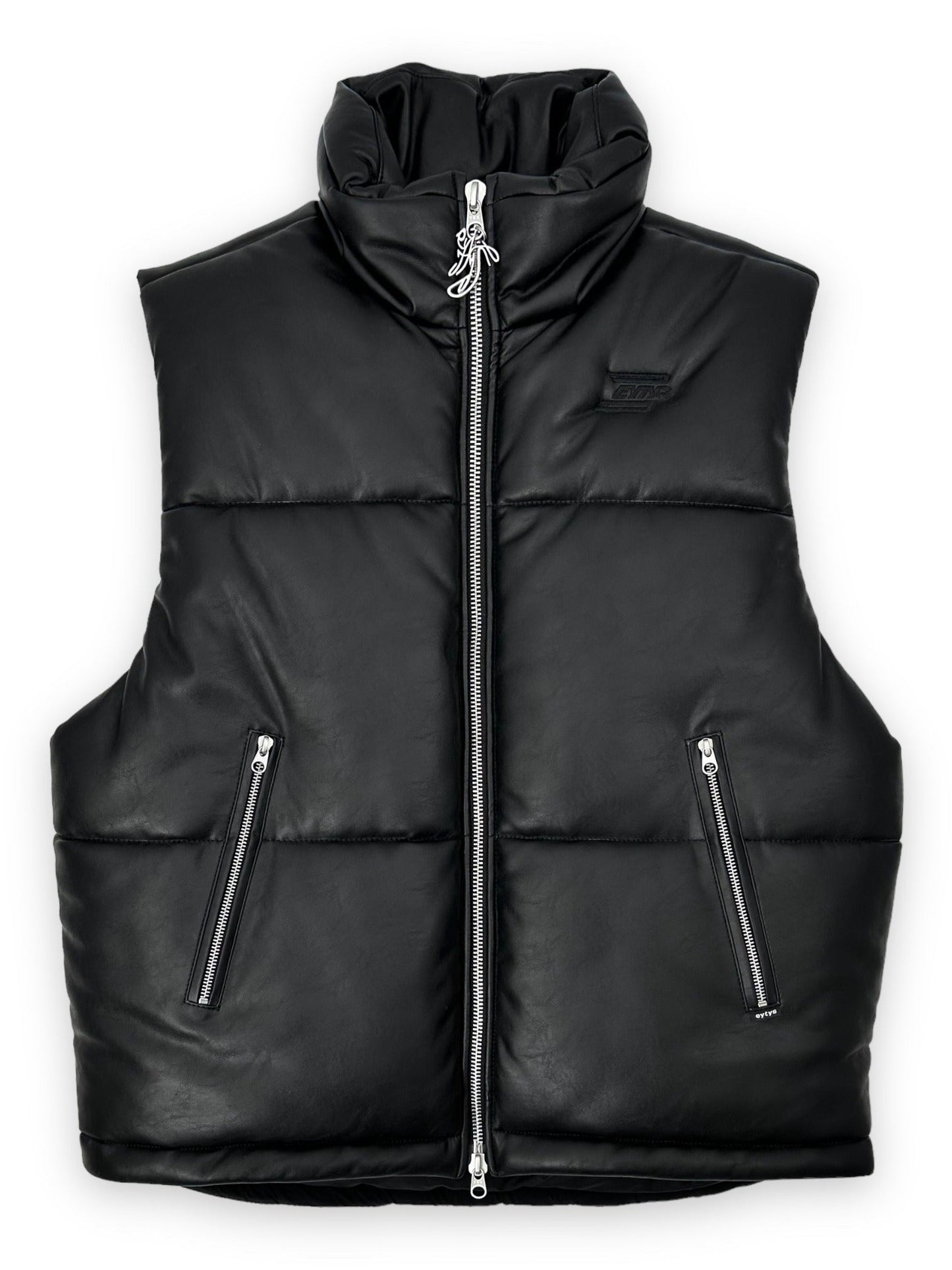 EYTYS "Octo" Black Vegan Leather Puffer Vest