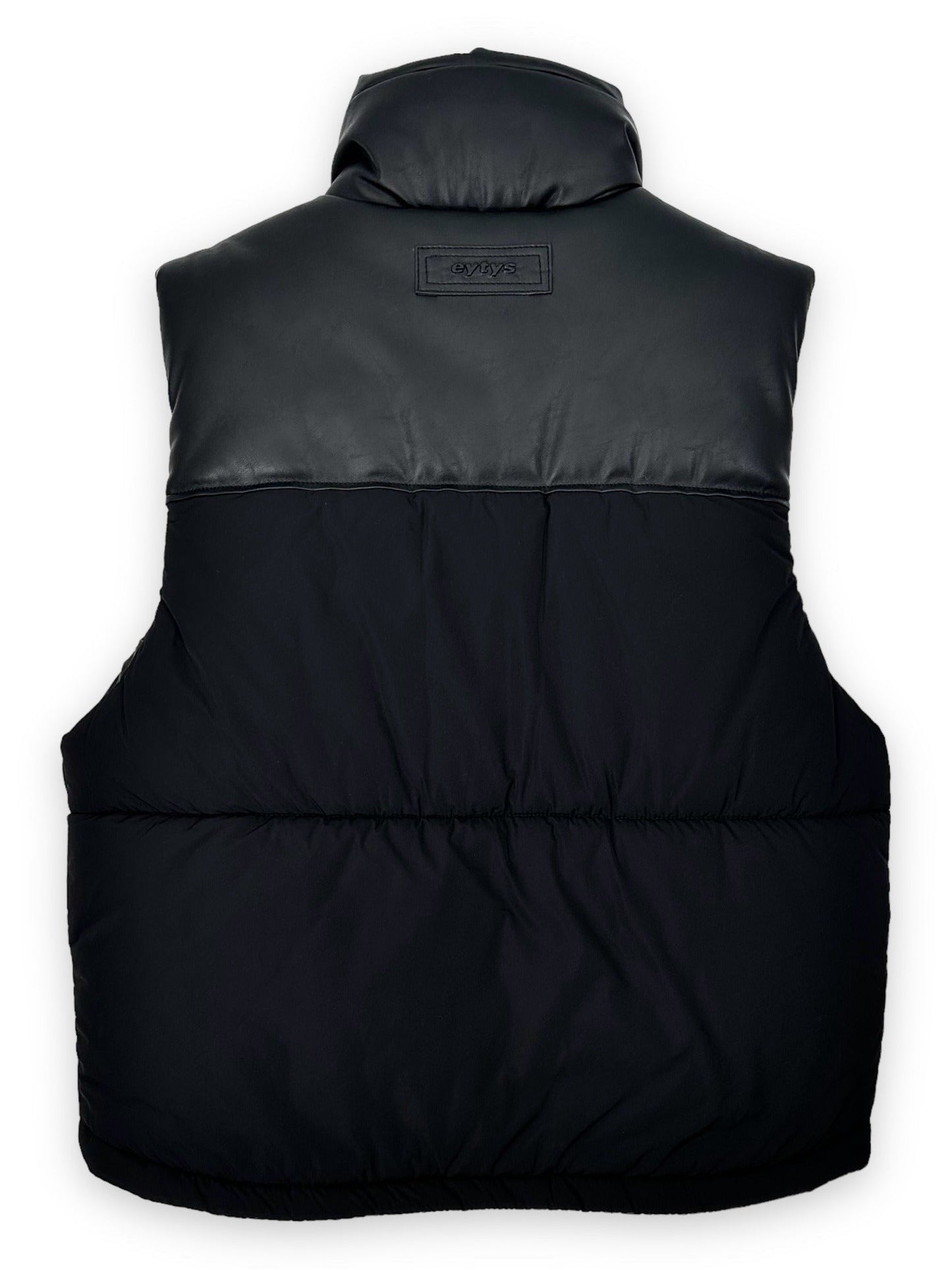 EYTYS "Octo" Black Vegan Leather Puffer Vest