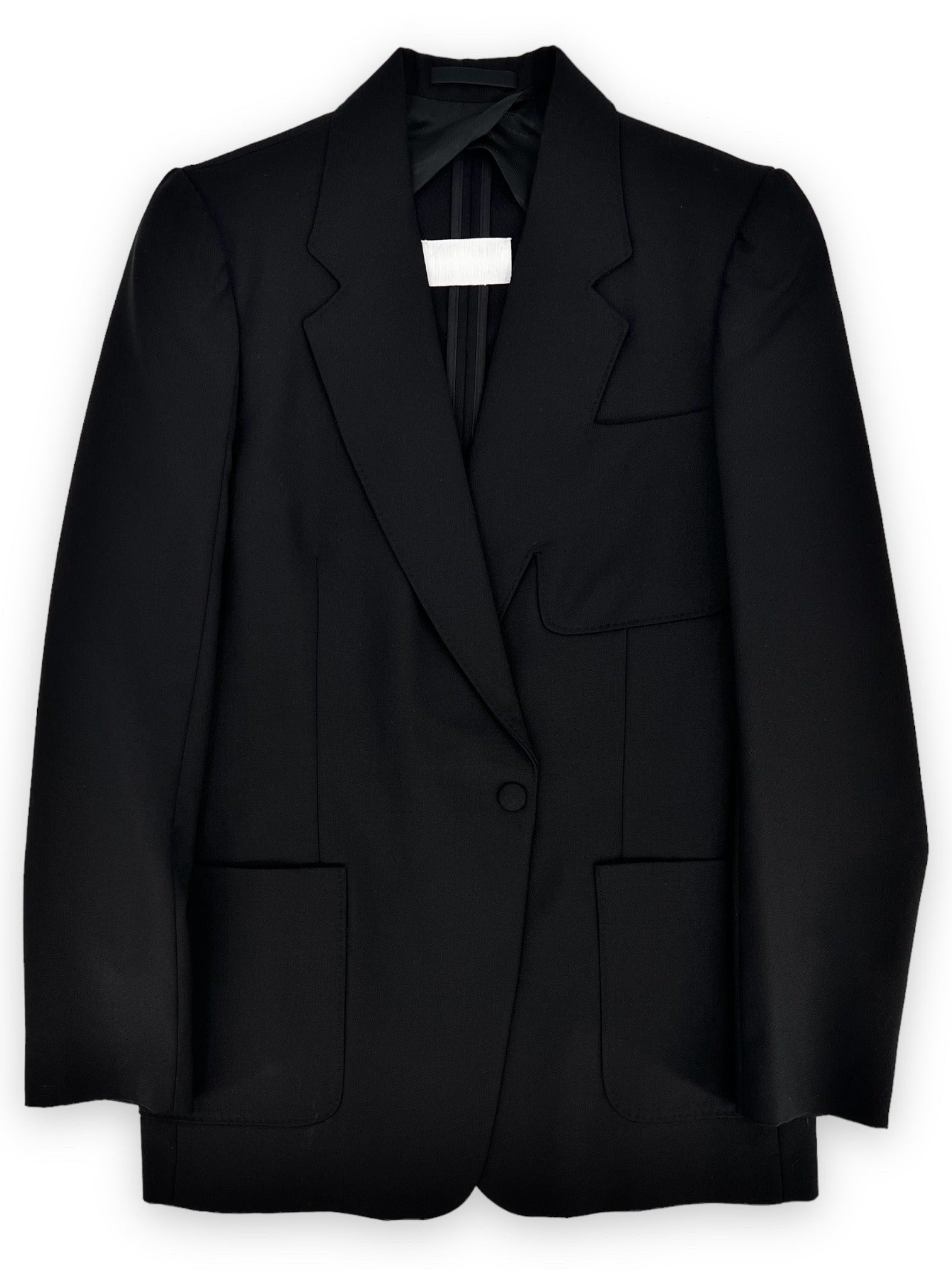 MAISON MARGIELA Blank Tag Black Wool Blazer